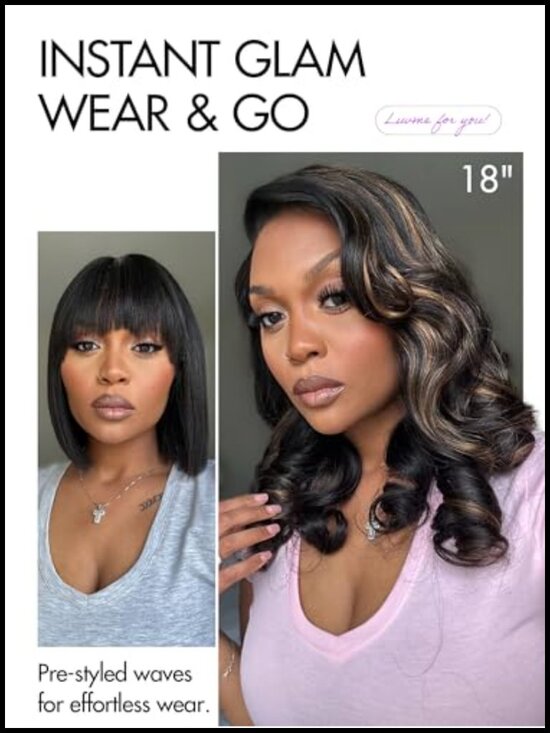 100% Human Hair Lace Front Wig Loose Wave Glueless Pre Plucked HD Lace Ready to main image 4